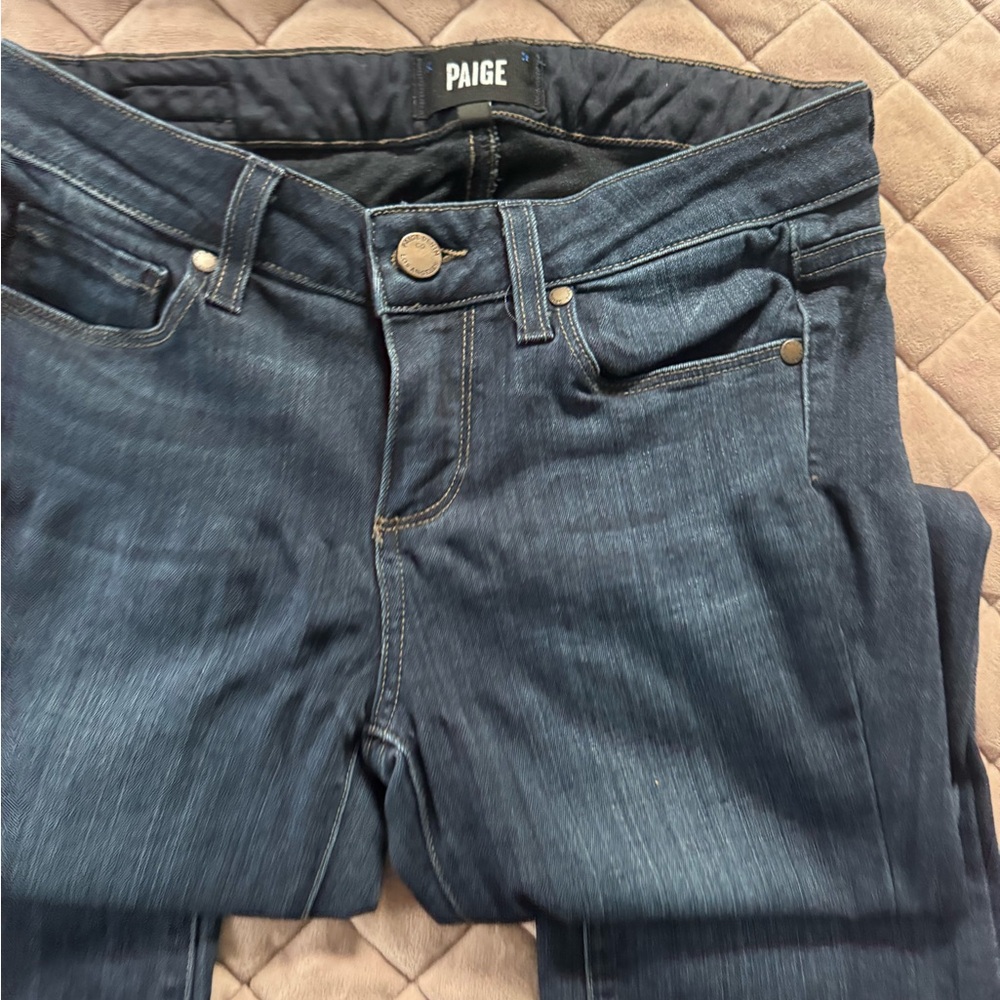 PAIGE Women's Dark Blue Flare Jeans